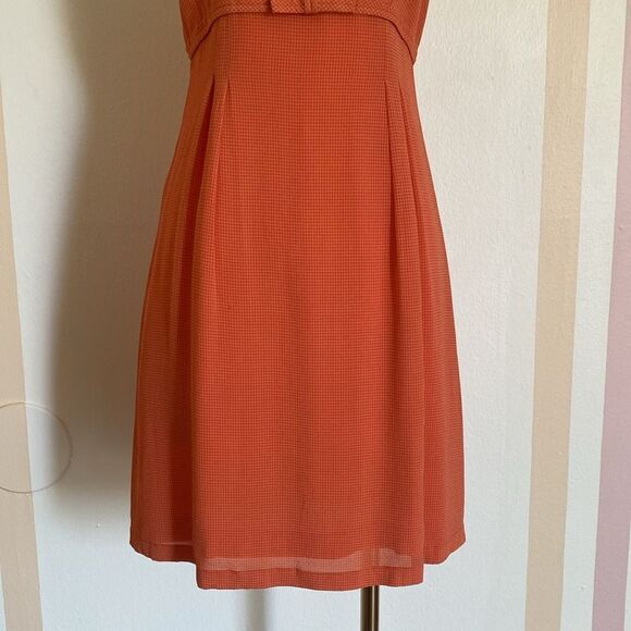 Vintage 90's Odessa Orange Plaid Mini Dress  Size 6 - Picture 4 of 15